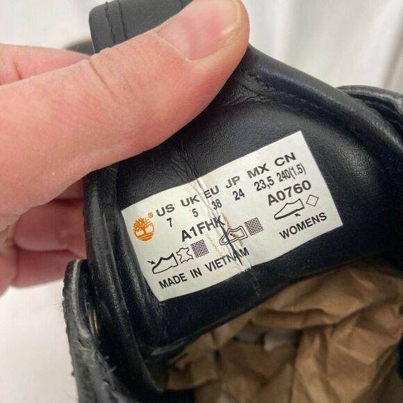 Timberland Mayliss 6-inch Platform Sneaker Boots Women Size 7 Black Leather - Picture 8 of 11